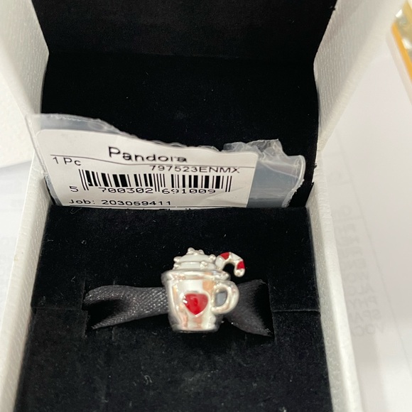 Pandora Cocoa and Candy Cane Charm NWT & box - Picture 1 of 2
